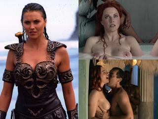 Сцены обнажения и секса с Люси Лоуренс (Зена: Королева воинов)